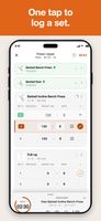 Workout: Set logging with weight, repetitions, RPE, rest timer, and notes.