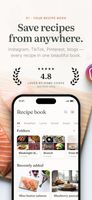 The recipe book with folders and recently added recipes.
