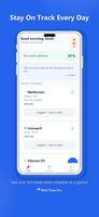 Med Time Pro home screen showing daily medication schedule with dose logging and 87% adherence tracking