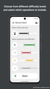 Choose from different difficulty levels and select with operations to include.