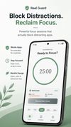 Start a focus session with a simple timer. Once it's running, blocked apps stay blocked — no reminders to ignore, no loopholes, no way to sneak back in.