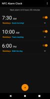  This is the main screen of the app, where you'll be able to see all your alarms. 