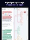 Highlight a passage in a document and turn it into a linked mind-map node.