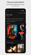 A movie night note with a film row of posters and details (Pro block)