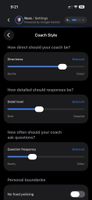 How you can customise your coach's responses