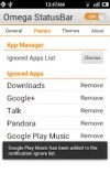 Omega StatusBar screenshot 2