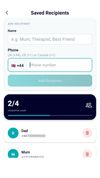 shows the multi-recipient/family use case (scheduling for someone else)
