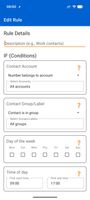 Details of the different conditions