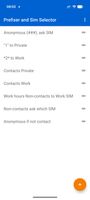 Main screen with the rules the user made/uses