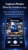 Capture photos directly inside the app with a fast, controlled camera built for standardized workflows.