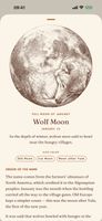 The twelve named full moons, with their story and engraved emblem