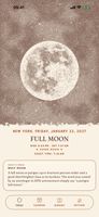 Tonight's Moon, computed for your location and drawn as an engraving