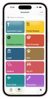 Organize documents into color-coded folders — each one with its own icon and purpose.