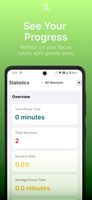 See Your Progress
Reflect on your focus habits with gentle stats.