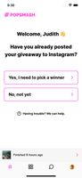 Select when you're starting a new giveaway or importing an existing giveaway.