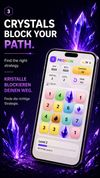 Crystals slowly take over the board and force you to think several moves ahead.