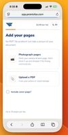 Take a photo from your phone of your documents, or pick a PDF to fax
