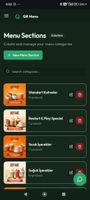 Create and manage unlimited menu sections with custom names, photos, and product counts. Restart & Play café uses 12 sections — from specialty coffees to cold drinks — all organized and editable in real time without touching the QR code.