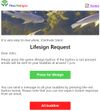 Lifesign request email
