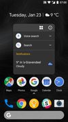 Holding down on an application in the centre will open up a popup window in the centre of the screen.