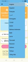 In-app language picker with multi-language support.