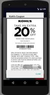 Kohl's extra 20%off  in-store coupon