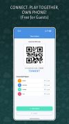 The Scorio Connect lobby allows a host to start a real-time multiplayer game. Friends can join using the simple room code or by scanning the QR code.