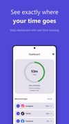 Dashboard showing 53 minutes of screen time today — 44% of a 2-hour daily limit — with top apps ranked: Instagram 25m, TikTok 18m, Facebook 9m.