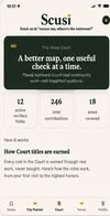 The Scusi Court — community verification counts and how contributor titles are earned.