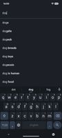 Searching "dog" with suggestions below.