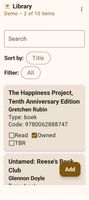 Your personal book library at a glance