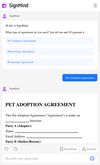         The homepage features a chat interface where users describe their needs in natural language and generate a contract template with the AI agent.