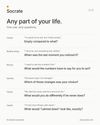Works on any part of your life, from career and money to family and health. One rule: only questions.