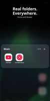 Real folders, on the home screen and inside the app drawer.