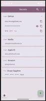 Home Screen with TOTP, password and credit card