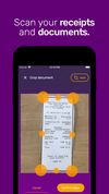 Easily scan your receipts and documents with automatic cropping.