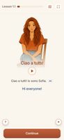 Ciao a tutti! Io sono Sofia. with Hi everyone! under it. This is "the English beside every line" in one picture.