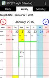 Weekly calendar view