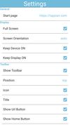 Settings screen