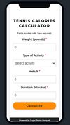 Tennis Calories Calculator screenshot 2