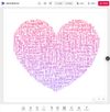 A heart template filled in Packed mode, with the words colored by a two-stop gradient.