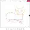 Outline mode on a cat shape: the words run along the silhouette edge and the inside stays empty.