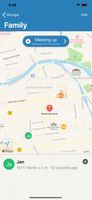 Live location sharing with meeting points