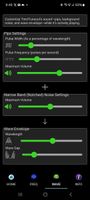 Wave Tab: Customize how sound flows with wave duration and gaps. Fine-tune using Pips (adjust volume, pulse rate, and width for tones from discrete pulses to continuous) and Narrow Band Noise (control background noise volume or mute).