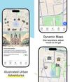 Find more with AI Search. Tap the AI button to reveal nearby landmarks, cafés, bars, and shops—then auto-generate a smart walking route with cinematic audio.