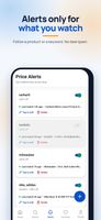 Price alerts only for the products and keywords you watch