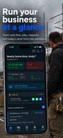 The dashboard shows cash flow, scheduled jobs and payment requests at a glance