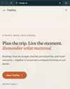 TripDay public landing page showing the private travel field journal positioning.