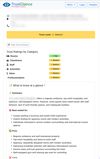 Example trust insights page — overall trust level, category ratings, and clear pros, cons, and summary for a hotel.