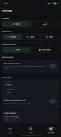 Settings page